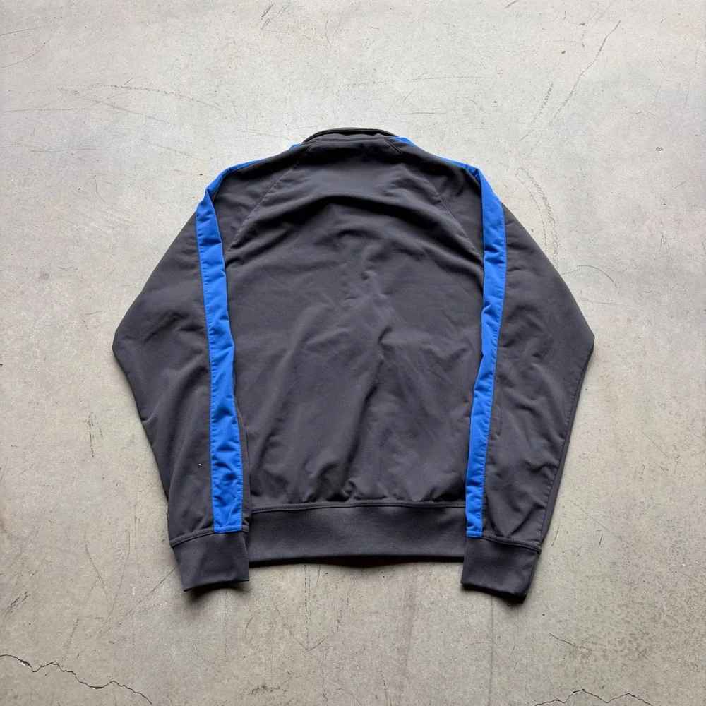 Vintage Nike Y2K Track Jacket Mens Medium Grey Blue Stripe Full Zip